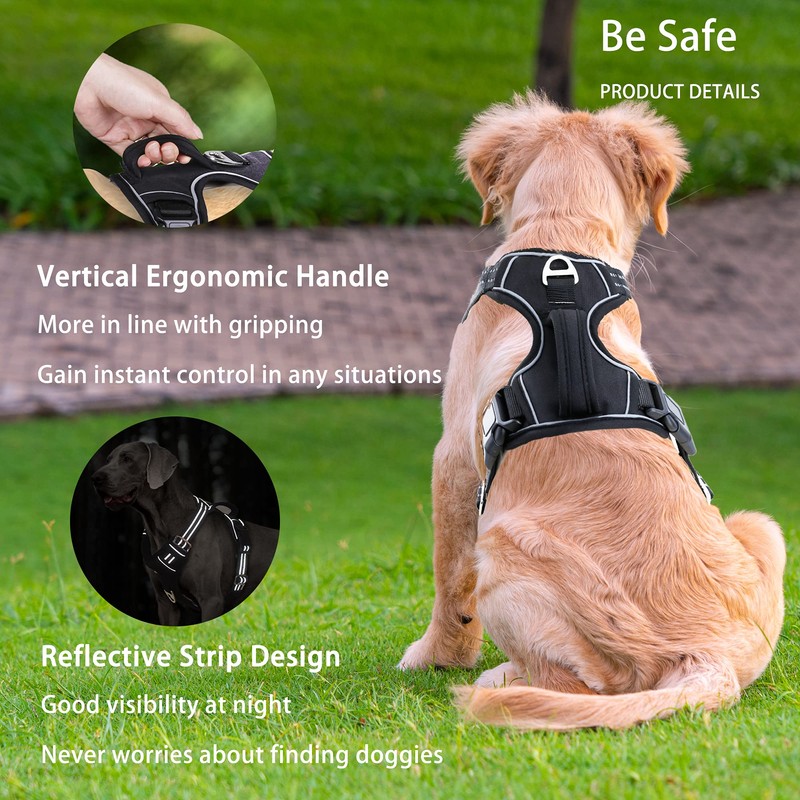 Funfox No Pull Dog Harness for Large Dogs, Adjustable Dog