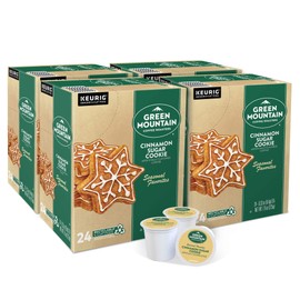 Green Mountain Coffee Roasters Cinnamon Sugar Cookie, Single-Serve Keurig K-Cup Pods, Flavored Light Roast Coffee, 24 Count (Pack of 4)