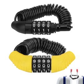 HANNAFIRES 4 Digit Combination Cable Lock, Set of 2 - Portable Travel & Bike Security Locks, 4.59 Feet (1.4m) Resettable Cable for Luggage, Suitcase, Backpack
