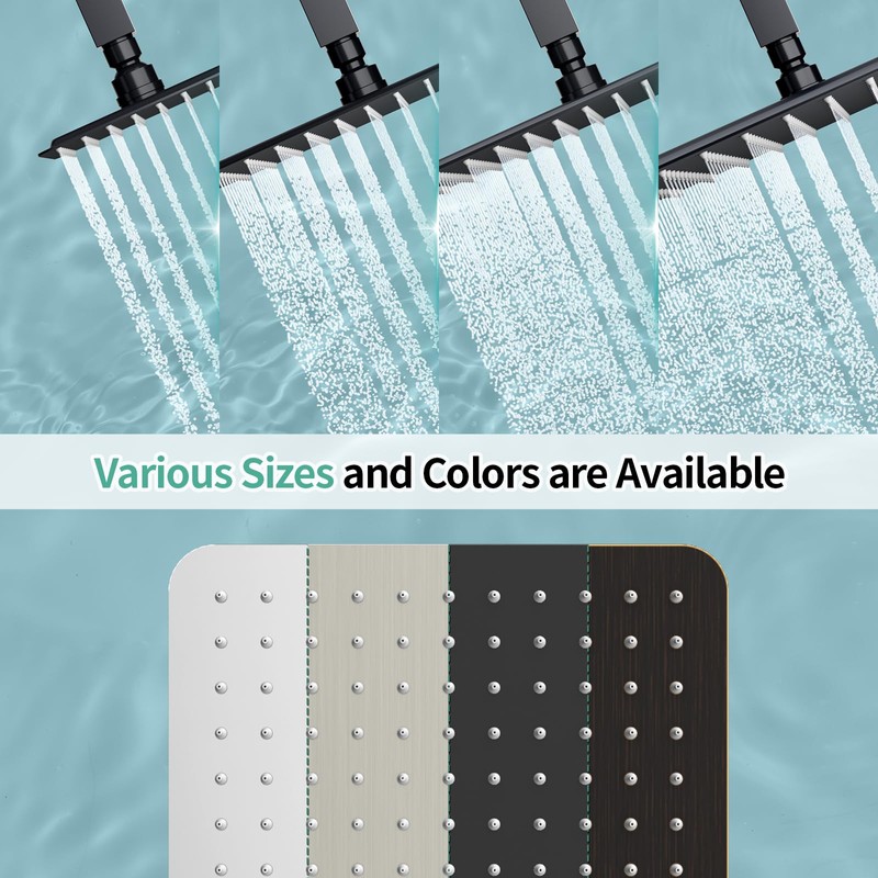 SR SUN RISE 10 Inch Rain Shower Head Matte Black