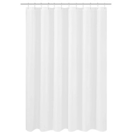 Fabric Shower Curtain Liner Shorter Size 68 inches Height, Hotel Quality, Washable, White Bathroom Curtains with Grommets, 70x68Take a Bath