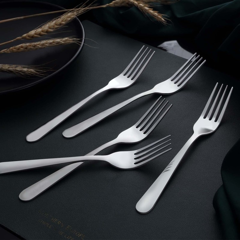 Unokit Stainless Steel Dinner Forks Silverware - 24 Pieces (7.1