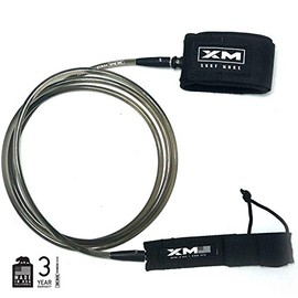 XM SURF MORE Surfboard Leash - Premium Surf Leash for Short Boards & Long Boards - Adjustable, Ultra-Strong Strap for Ankle Support - Big Wave Strength Cord (.317in) - USA Made