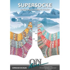 ONline Garne 375 Arktis-Colour Sock Wool 8-Way Assortment, Colour 3102