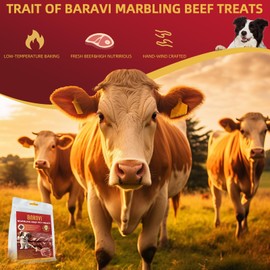 BARAVI Marbling Beef Dog Treats, Rawhide Twist Marbling Beef Hide Sticks, Best Twists for Training All Breeds of Dogs, Helps to Clean Your Dog's Teeth, 12.35 oz