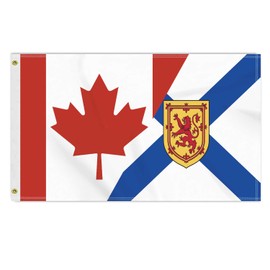 3×5 FT Canada Nova Scotia Flag, Novel Large 100D Canadian NS Province Outdoor Banner,Funny Doube Side Printing Decor For Patio Garden With Brass Gromment