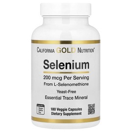 California Gold Nutrition, Selenium, Yeast-Free, 200mcg, 180 Veg Capsules / California Gold Nutrition (캘리포니아골드뉴트리션), 셀레늄, 효모 무함유, 200mcg, 베지 캡슐 180정