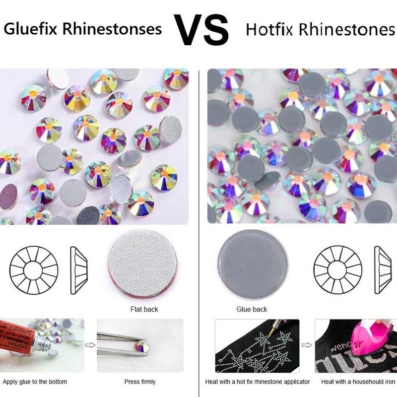 Jollin 2880pcs Hotfix Crystal Flat Back Rhinestones Glass Diamonds for