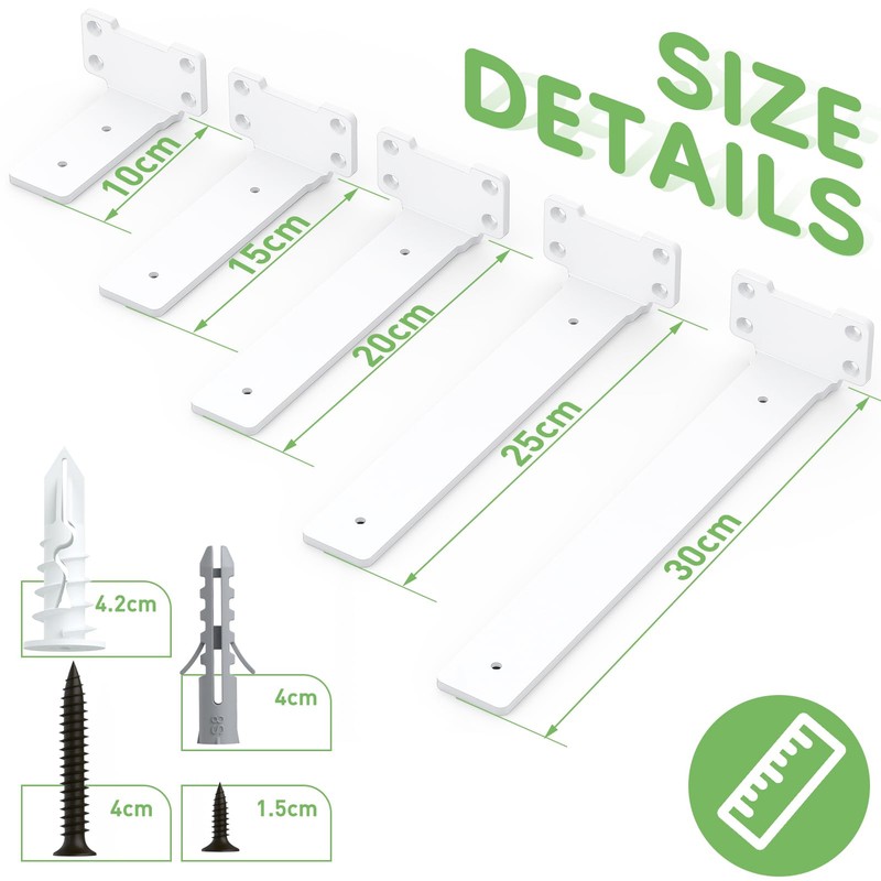 Yeabett 2 Pack Shelf Brackets 15cm, Heavy Duty Wall Brackets,