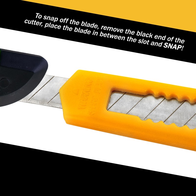 MotoProducts 50x Bulk Small Yellow Utility Knife Box Cutters Snap