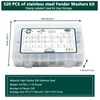 Fender Washers, 520 Pcs SAE + Metric 23 Sizes Flat