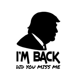 I'm Back - Did You Miss Me | FKH | | Trump - Vance - 2024 - MAGA | Vinyl Decal by Check Custom Design | Funny Political Decal | Multiple Colors and Sizes