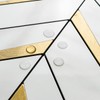 DICOFUN Polished White Marble PVC Mixed Metal Gold Herringbone Tile