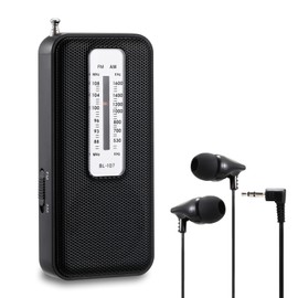 ONGTEED Pocket AM FM Radio, Battery Operated Mini Walkman Radio Includes Headphones, 2 AAA Battery Operated, Small Handheld Transistor Radio with Excellent Reception for Walking, Running