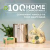 ANECO 100% Compostable Food Waste Bags 1.6 Gallon With Handles