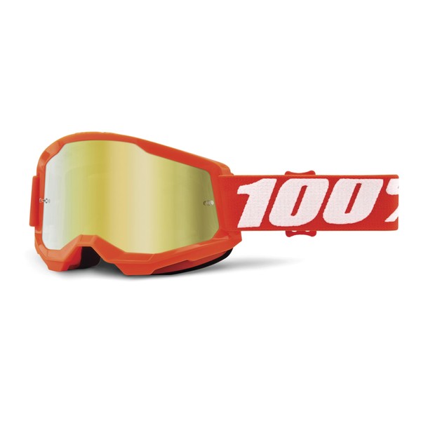 100% Strata 2 Essential Chrome Motocross Goggles Orange/Black
