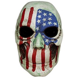 Men's Creepy Red, White & Blue USA Flag Eradicate Skull Mask