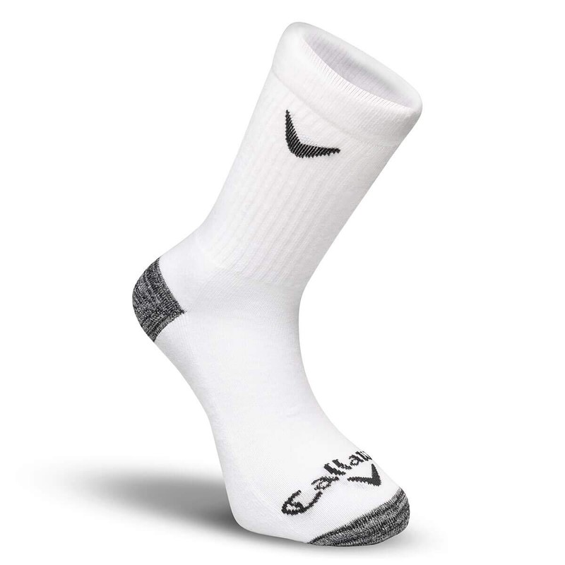 Callaway Men's 2022 Callaway Men's Sport Crew Socks, White, 3