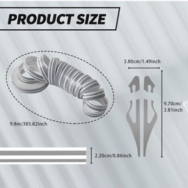RGOAANC 2 Rolls×32Ft Car Pinstriping Tape, Car Pinstriping Tape Stripe Decal, DIY Car Body Side Stripes Auto Striping Tape Emblems Trim, Universal for Car Door Home Musical Instrument (Silver)