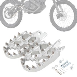 Motorcycle Foot Pegs Footpegs Wider Rest Pedal CNC for 72V Rawrr Mantis X Mini R/R17 48V Mantis Mini Pup Electric Dirt Bike Silver
