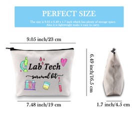 JTOUK Lab Tech Survival Kit Funny Lab Week Lab Tech Gift Laboratory Technician Zipper Pouch Makeup Bag (Survival Lab Tech Bag EU)