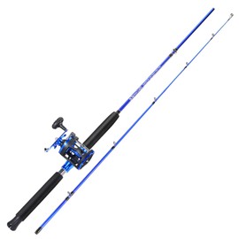 Sougayilang Fishing Rod Combo, 2-Piece Trolling Fishing Reel Combo with 3.8:1 Gear Ratio & 3+1 Bearings, Aluminum Reel Seat for Saltwater/Big Game Fish (LDT40-left Handed, 7'0"-Medium Heavy)