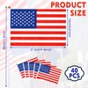AUGSUN 40 Small American Flags on Stick and 50 Patriotic