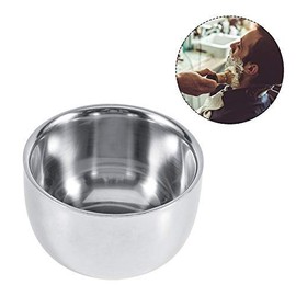 Cuenco Tazón de Afeitar de Acero Inoxidable, Recipiente para Espuma con Brocha, Bowl Clásico para Peluquería, Batir y Mezclar Crema de Afeitar, Uso Di