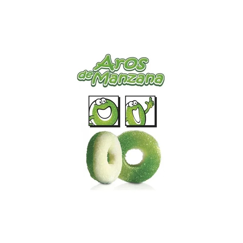 Gomitas Lucky Gummys Aros de Manzana 1 kg Sabor Intenso