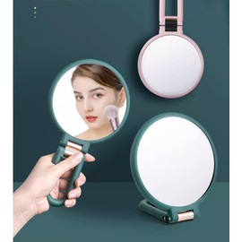 Stianiiie 1X 5X Handheld Mirror with Handle for Travel， Magnifying Mirror, Magnification, Rotation Adjustable Handle, Double Sided Folding, Mirror for Women for Eyes Makeup Travel Table Desk Shaving