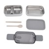 Bento Box 304 Stainless Steel Microwaveable with Chopsticks and Spoon