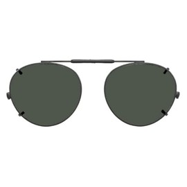 Shade Control Visionaries Polarized Clip on Sunglasses - Round - Gun Frame - 47 x 42 Eye