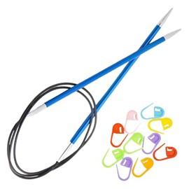 KnitPro Zing Circular Knitting Needles 16 inch, Size 6 (40cm, 4.00mm) with 10 Colorful Stitch Markers