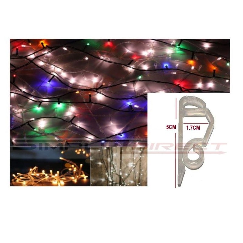 Simply Products 100 Gutter Hooks for Hanging Outdoor Christmas Xmas
