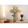 PlentifulHome This hand-carved off white resin crucifix statue is religious