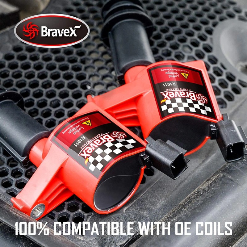 Bravex Straight Boot Ignition Coils 15% More Energy F-150 for