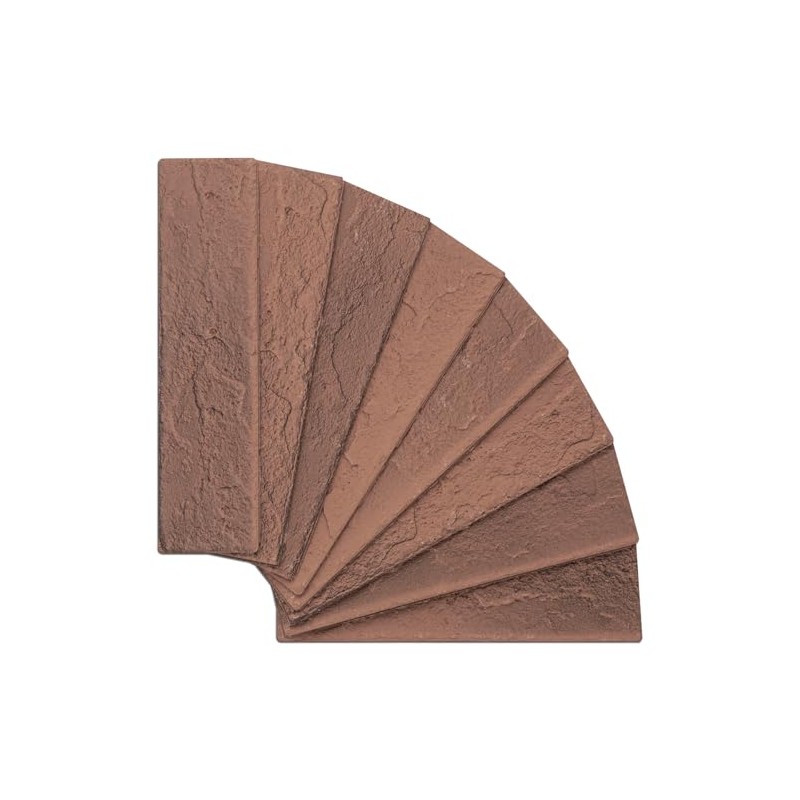 Vintage Brown/Red Faux Brick Wall Tiles, 2 Pieces 3D Thin