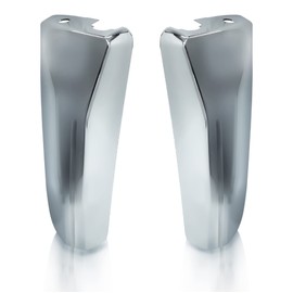 TORQUE Chrome Door Mirror Cover Pair Set Replacement for 2004-2018 Volvo VNL Semi Trucks Curved Cover Set Driver Left Side LHD Passenger Right Side RHD (TR005-R TR005-L)