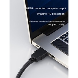 HBFQMDJLX 2pcs HDMI Splitter Cable 1 to 2,1080p HD Resolution Compatible, 1 Male and 2 Female Expansion Adapter, Suitable for TV, Monitor, Projector