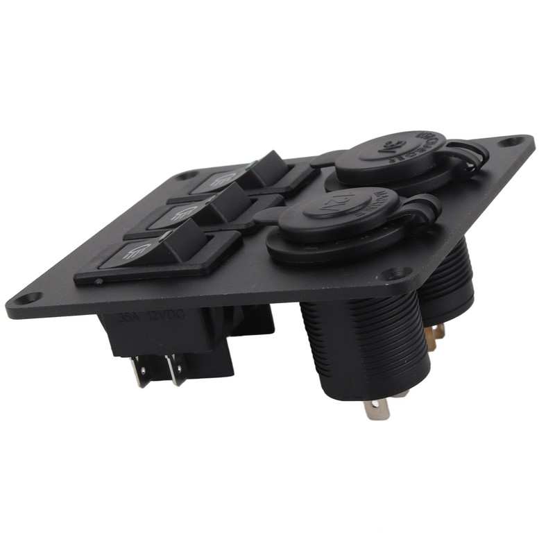 Car Marine 3+2combination LED Single Rocker Green Light Switch+Car Charger