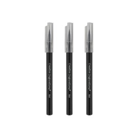 Creative Inspirations Watercolor Brush Pen Set - Water-Soluble Pens for Painting and Coloring - Set of 3 Black Brush Pens