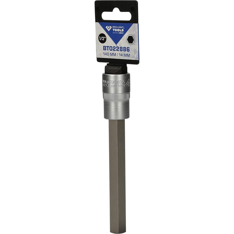 BRILLIANT TOOLS BT022886 1/2 Inch Hex Bit Socket, 140 mm