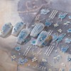 5D Embossed Blue Butterfly Nail Stickers Flowers Nail Art Stickers