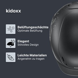 uvex kidoxx - Lightweight Children's Riding Helmet - Individual Size Adjustment - Optimal Ventilation - Happyhorse Black Mat 3XS - XS