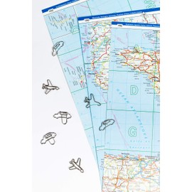 Paper Clips Set, 12 x Paper Clips with 6 x Aeroplane and Car, as Decoration or Bookmark, Paper Clip I Paper Clips, Letter Clip or Bookmark, for Office or Home, S004