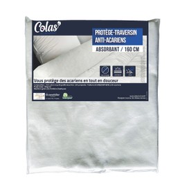 COLAS NORMAND | Absorbent Neck Bolster Protector | 160cm | Recycled Cotton | Polyester | Mite Proof | Machine Washable at 60°C