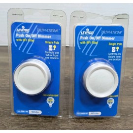 Leviton Lot of 2 Ivory Dimmer Switch Single Pole Leviton 6681-1 RFI Filter Light NEW