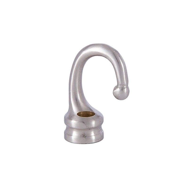 B&P Lamp® 1 3/8" Satin Nickel Cast Brass Hook