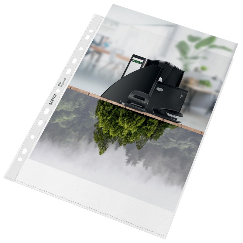 Leitz economy document wallet a4 colourless pp grained waterproof pack