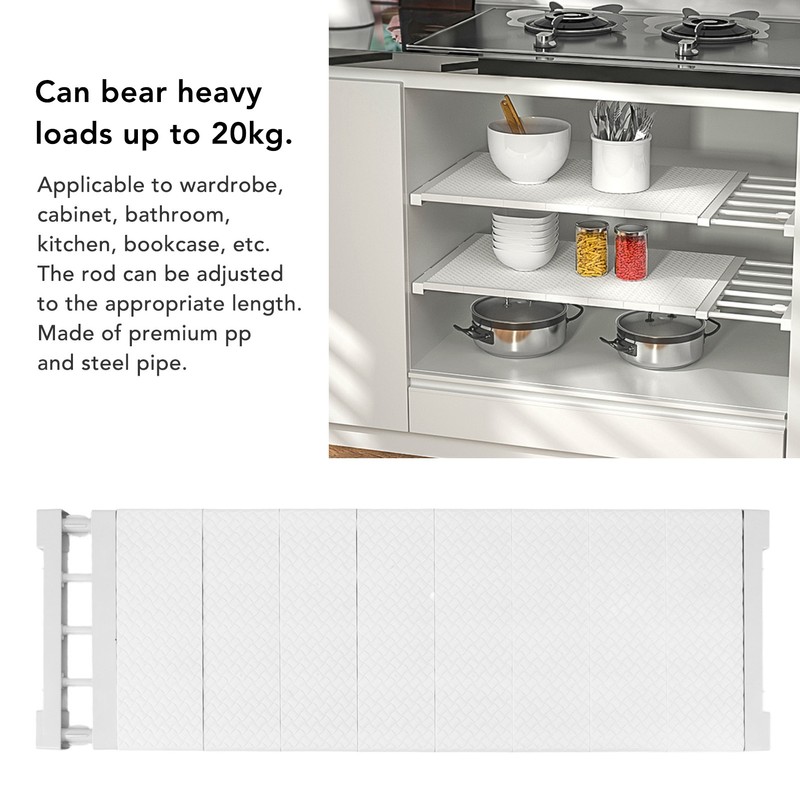 Tension Shelf Adjustable Closet Divider 24cm Width Storage Rack for